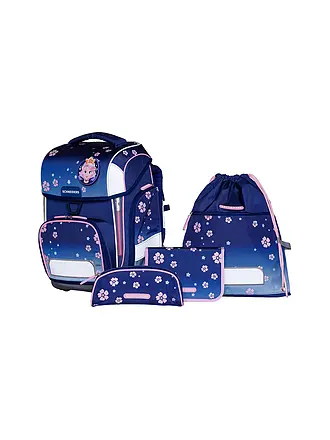 SCHNEIDERS | Set de mochila escolar Ergolite 9 piezas Blue Bloom | 